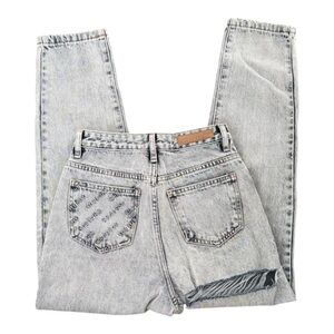 White Fox Boutique What Goes Around Boyfriend Jeans Washed Blue Denim sz S NWT